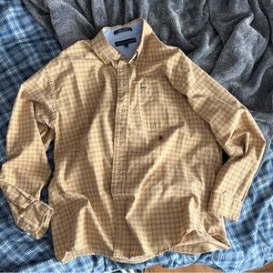 Tommy Hilfiger Men's Beige Plaid Button-Down Shirt